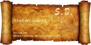 Stefán Dávid névjegykártya